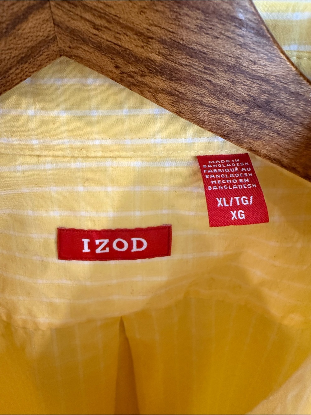 IZOD Yellow Micro-Check Button Down – XL - Picture 5 of 11